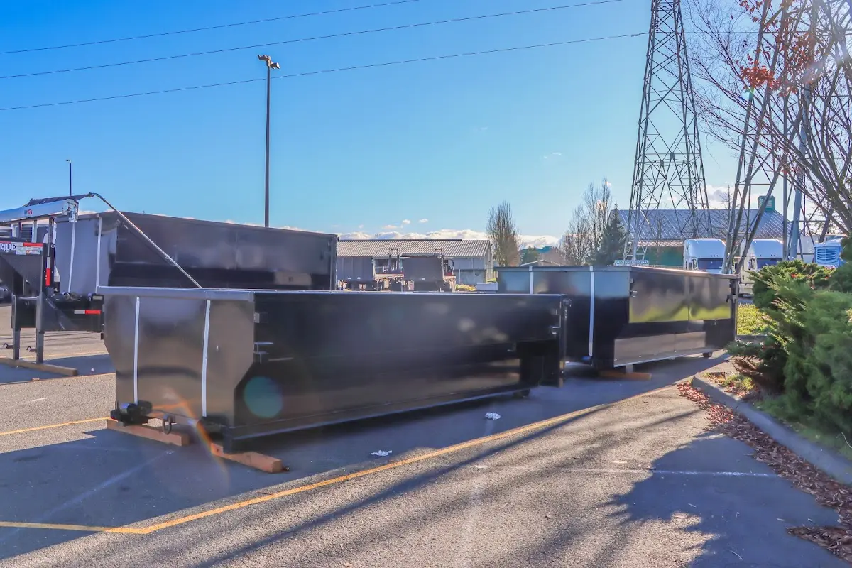 Roll-off dumpster ready for waste disposal at job site for Cleanout Dumpster Rental in Vernon